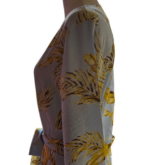 Buffalo Trading Co. Featherweight Light Blue & Yellow Palm Leaf Print Ro… - Picture 8 of 10
